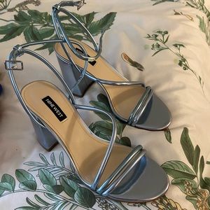 Nine West Metallic Blue Heels